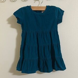 EUC Hanna Anderson Dark Teal Ruffled Tier Dress size 3